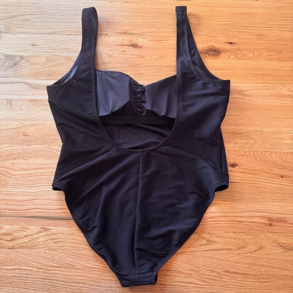 NWOT J. Crew Ribbed Square Neck One-Piece in Black Size 16 - Picture 7 of 11